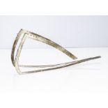 An unknown modern silver item by DC, wishbone shaped with curved supports and raised back struts,