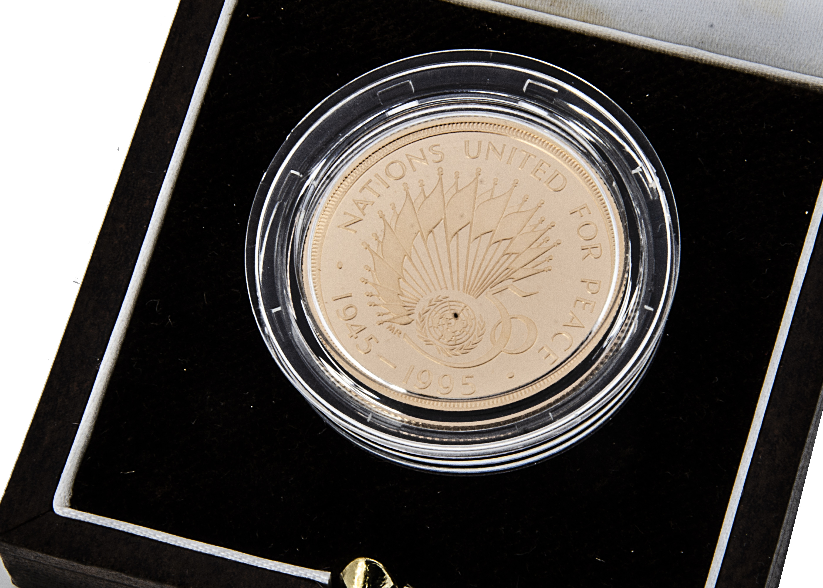 A modern Royal Mint UK Gold Proof Two Pound Coin, 1995, with certificate, 15.98g, 22ct gold,