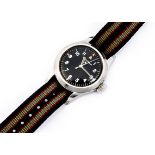 A late 1940s Jaeger-Le Coultre Military Royal Air Force (RAF) Mark 11 stainless steel wristwatch,