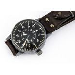 A WW2 period Laco (Larcher & Co) Durowe Military Luftwaffe Observer's oversized wristwatch, 55mm