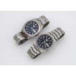 Two Seiko 5 Automatic stainless steel gentleman's wristwatches, both 36mm cases with day and date