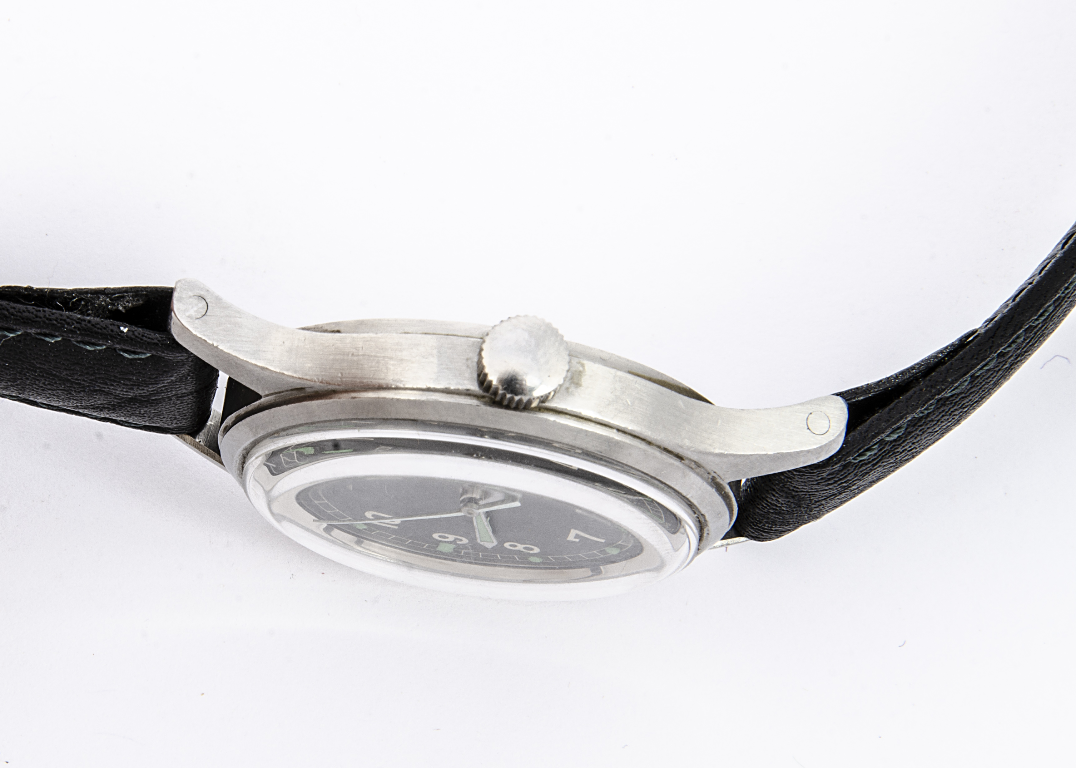 A c1970s Hamilton Military Royal Air Force stainless steel wristwatch, 36mm case, running, black - Image 3 of 5