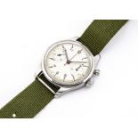 A c1960 Rodania single button chronograph Royal Canadian Air Force stainless steel wristwatch,