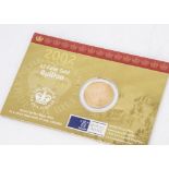 A Royal Mint UK 22ct gold Gold Bullion Full Sovereign, dated 2002, in card packet