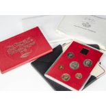 A set of nineteen Royal Mint UK proof coin sets, a run of coin sets from 1971 to 1989, appear