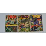 Thor (1966/67) Marvel, #130 #132 #141 bagged and boarded (3)