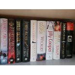 A small collection of Jeffrey Archer hard backs, some signed, together with Jilly Cooper hard