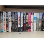 A collection of hard back detective and other novels, some signed, including Tony Parsons, Tess