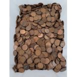 A large collection of British copper coinage, pennies and half pennies
