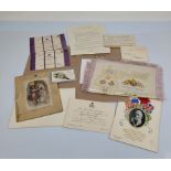 A collection of Royal memorabilia, including Coronation entry ticket for Edward VII and Queen