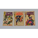 Captain America (1968/69) Marvel, #104 #109 #111, bagged and boarded (3)