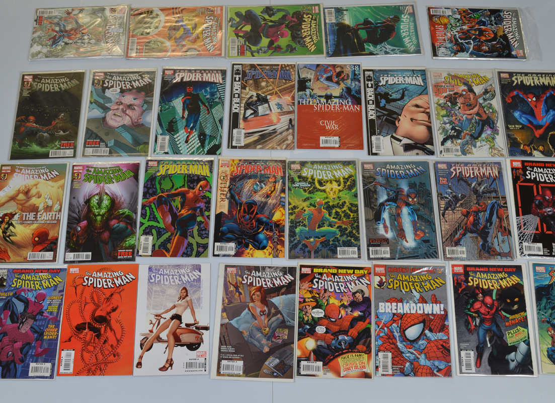 The Amazing Spider-Man Marvel, a quantity of The Amazing Spider-Man comics ranging from #497- #700