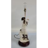 A resin Giuseppe Armani Florence figural lamp base, titled Nicole, depicting a Jazz singer