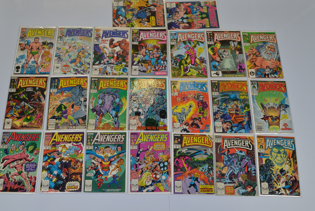 The Avengers Marvel, a near complete run from #270 (1986) to #361 (1993). Missing #296 #350 #352 # - Image 2 of 2