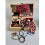 A collection of costume jewellery, including a 9ct gold lady's wristwatch, various Scottish