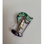 A rare George V silver and enamel Suffragette pin, of figural form depicting a female knight on a