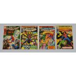 The Amazing Spider-Man (1970-1978) Marvel, #80 #135 #154 #176, all bagged and boarded (4)