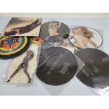 A collection of various artists and picture discs/CDs, including four miniature CDs, picture discs