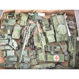 Unboxed Playworn Post-war Military Vehicles and Field Guns, in various scales includes examples by