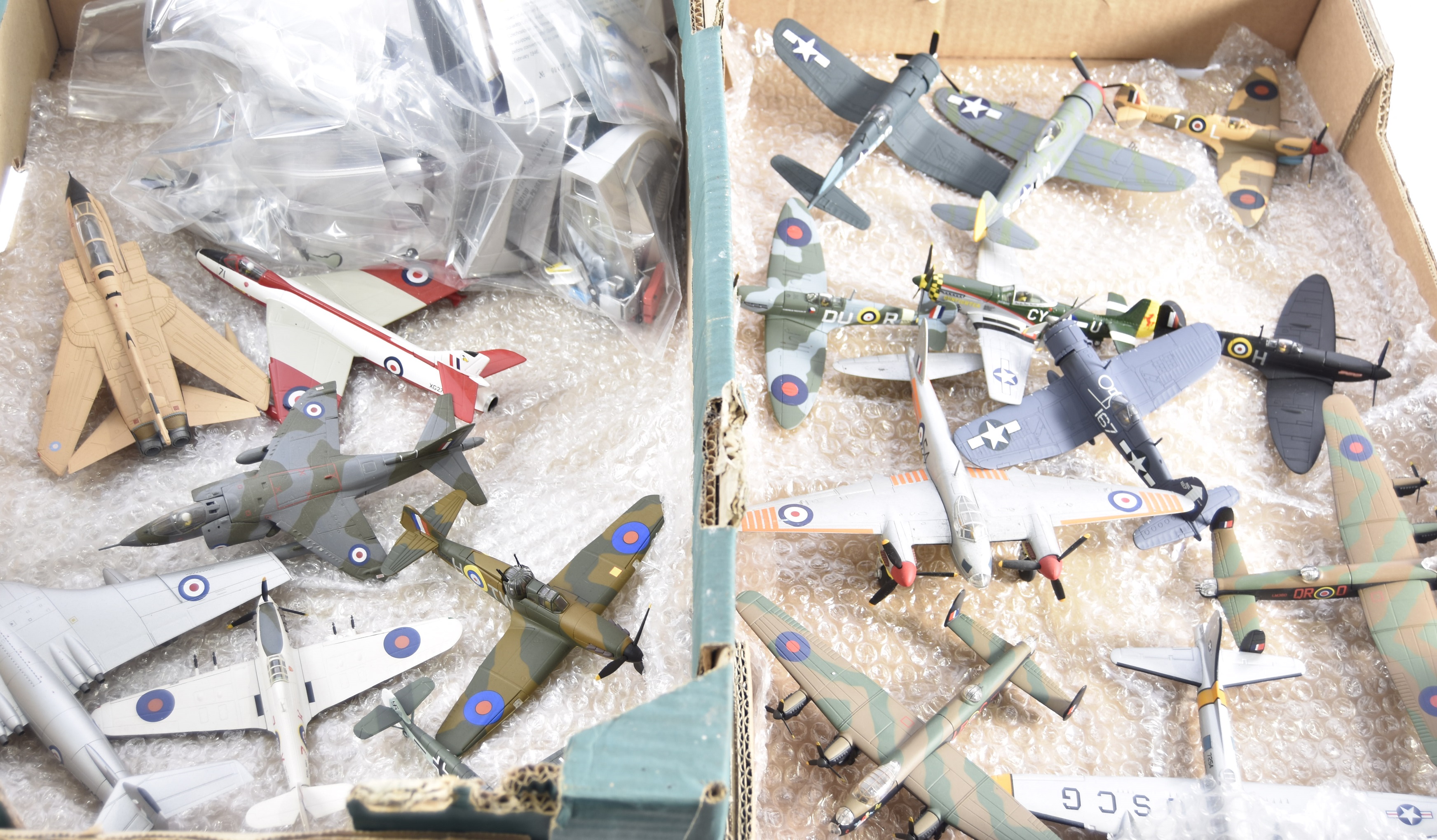 Corgi Aviation Archive, eighteen loose WWII and later military aircraft models, with some stands and