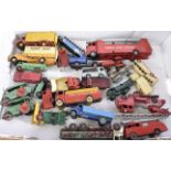 Post-war Playworn Dinky Diecast Vehicles, a collection of vintage commercial vehicles, vans, trucks,