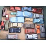 Post-war Diecast or Repainted Playworn Cars, a group of vintage saloons and coupes includes examples
