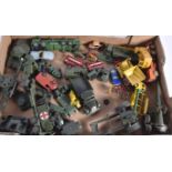 Unboxed Post-war Playworn Diecast Vehicles, vintage private, commercial and military vehicles