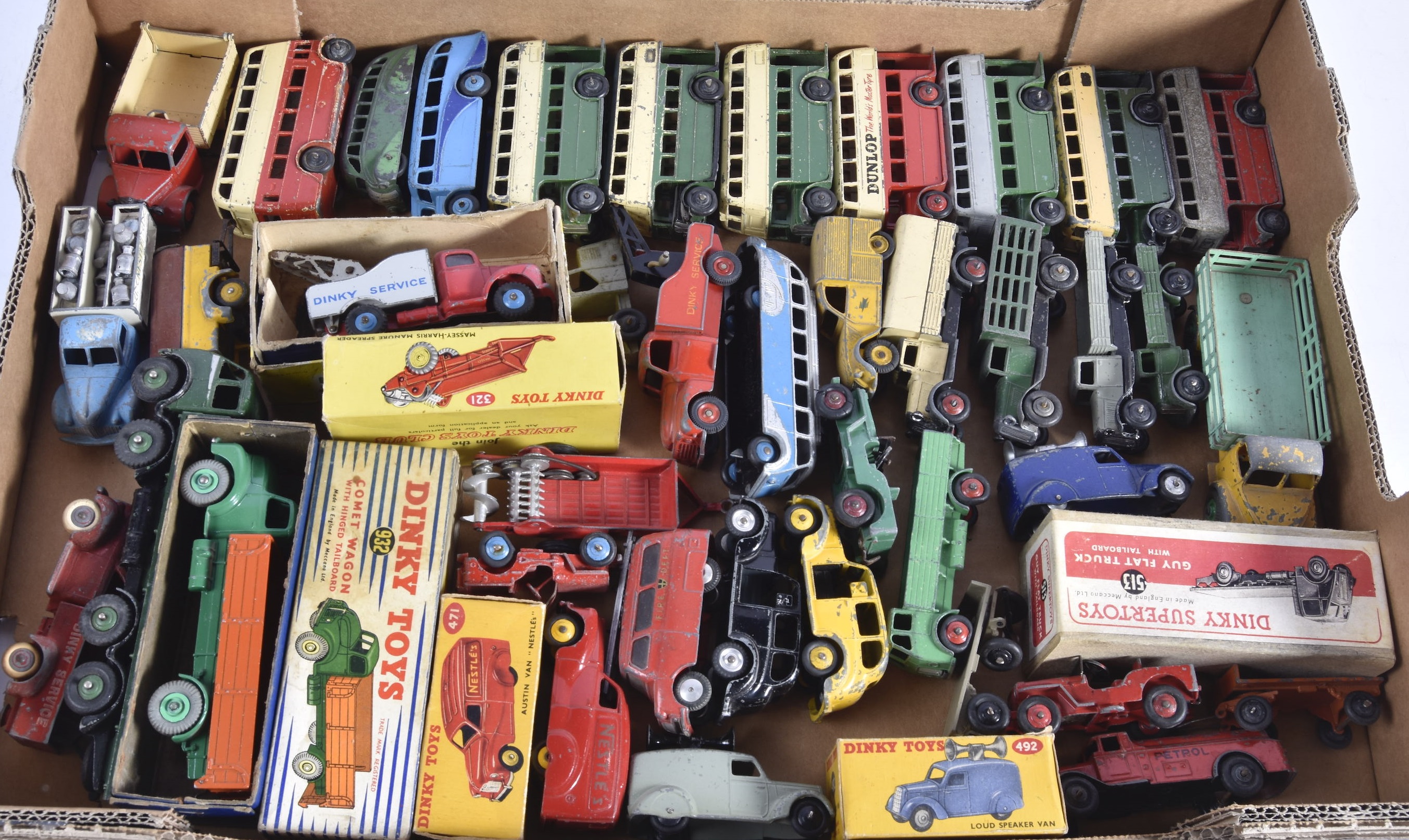 Dinky Playworn Post-war Commercial Vehicles, a collection of vintage vehicles boxed examples, 932