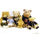 Four Harrods teddy bears, Alfie --39.5cm high; 1994 and two smaller; a Marks & Spencer bear; an