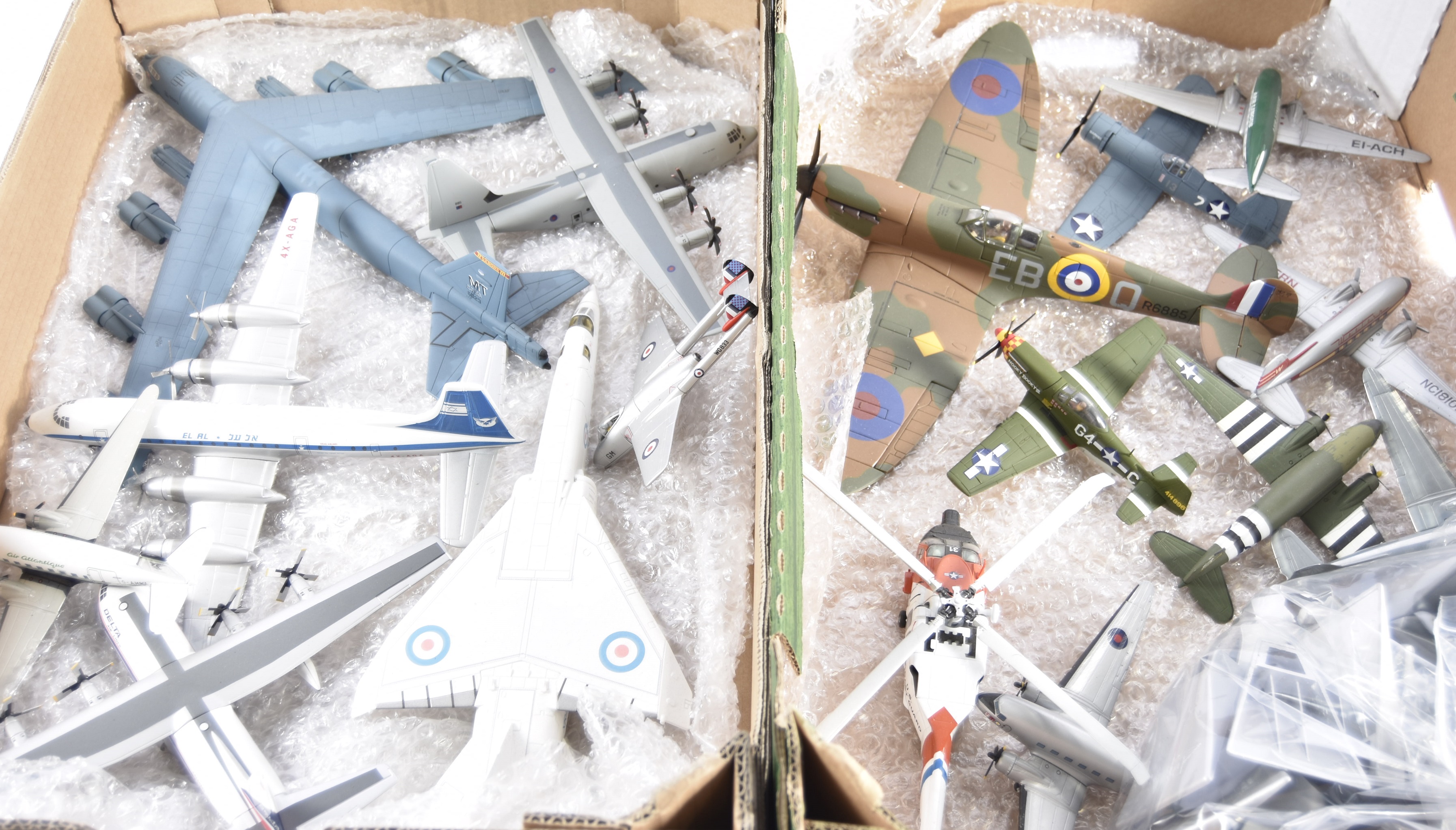 Corgi Aviation Archive, sixteen loose WWII and later military and civilian aircraft models, with