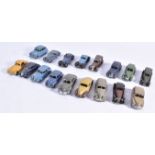 Post-war Playworn Diecast Dinky Cars, a group of seventeen includes American and British models, P-