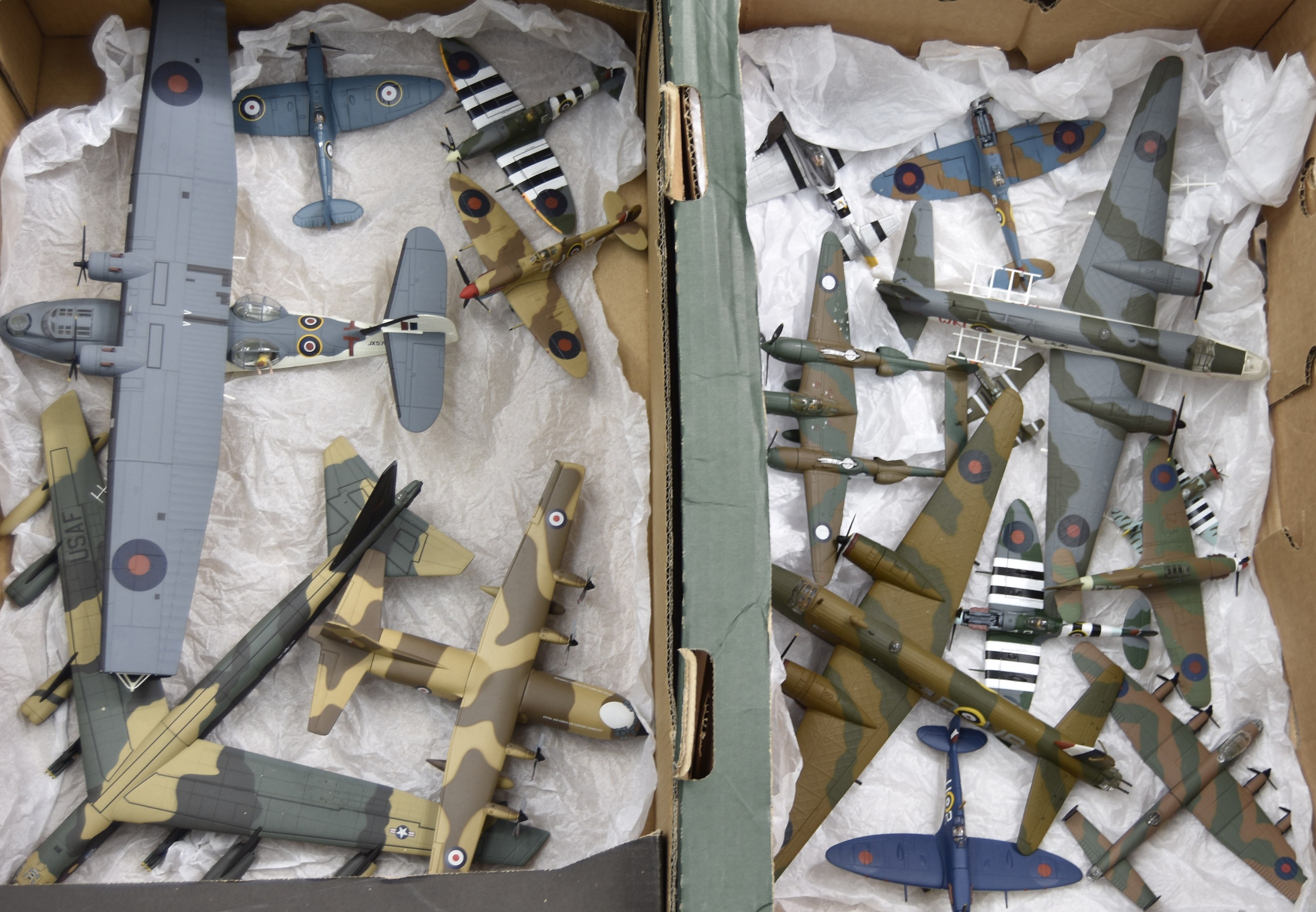 Corgi Aviation Archive, seventeen loose WWII and later military aircraft models, with some stands