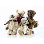 Four small artist teddy bears, two Olsen Designs Spruce and Michael --7in. (18cm.) high; a G-Rumpy