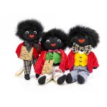 Three small Robin Rive Gollies, limited edition Rastus --9in. (23cm.) high and George with card