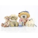 Four artist teddy bears, a Nita Schwenn bear in hat --8in. (20.5cm.) high; an Olsen Design; a