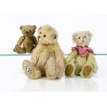 Three small artist teddy bears, a Beatrix Bears Cheeky --6½in. (16.5cm.) high; a Pipkins Bears