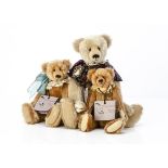 Three Bears-in-the Gruff artist teddy bears by Betsy Reum (USA), the largest 'Nostalgia' with