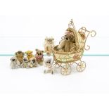 Nine miniature and tiny artist teddy bears, three by Tammy Paulick with tags --1½in. (4cm.) height