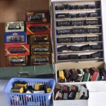 Large collection of Tri-ang and early and later Hornby and Wrenn 00 Gauge wagons, several repainted,
