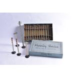 Hornby 0 gauge M series Telegraph Poles and Signals, a box of 12 early 1M telegraph poles with