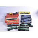 Mostly repainted/modified Tri-ang-Hornby 00 gauge Trains, locomotives including 0-6-0 saddle tank,