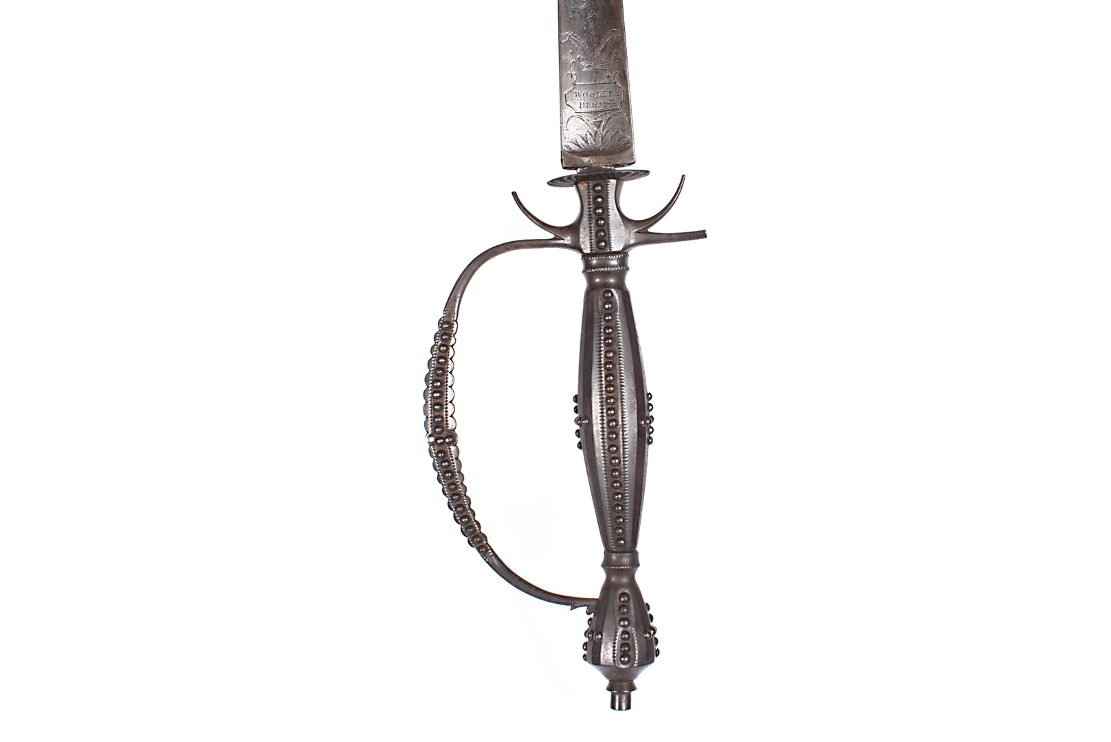 An 18th Century British Court sword by Woolley of Birmingham, having steel grip and guard with