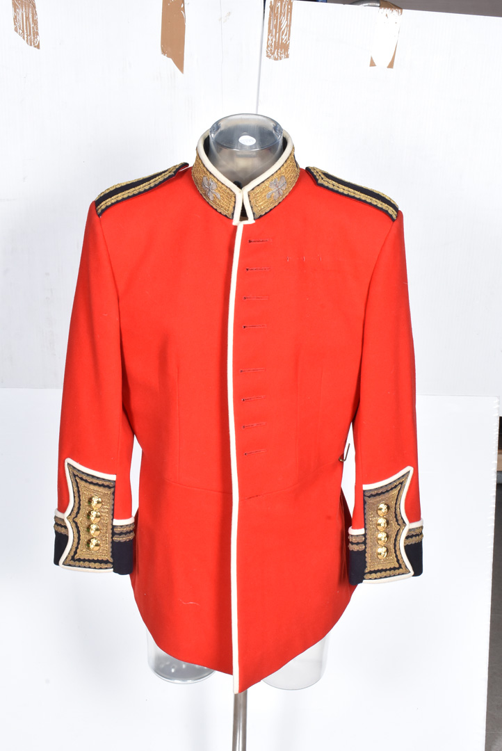 Two 1980s Irish Guards Red Ceremonial tunics, both made by Dege of Saville Row, both missing buttons