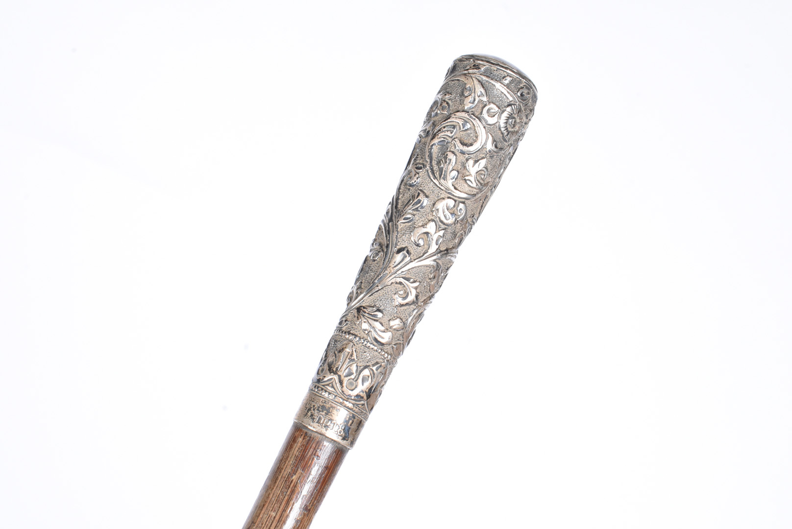 A group of five silver and white metal topped walking canes, three having silver/white metal - Image 3 of 6