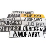 A collection of 20th Century number plates, including personal and novelty, various different