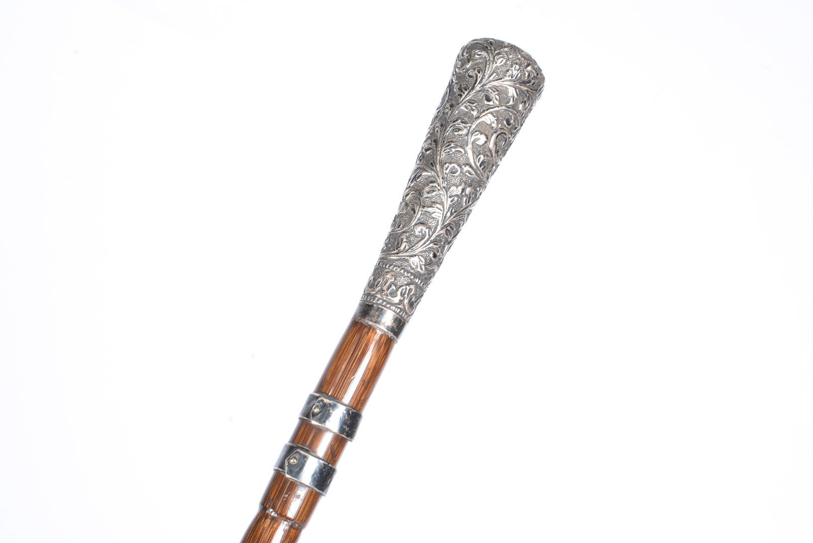 A group of five silver and white metal topped walking canes, three having silver/white metal - Image 2 of 6