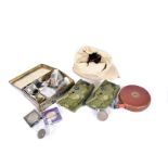 A mixed collection of items, to include Two Dinky Chieftain tank models, a Chesterman tape