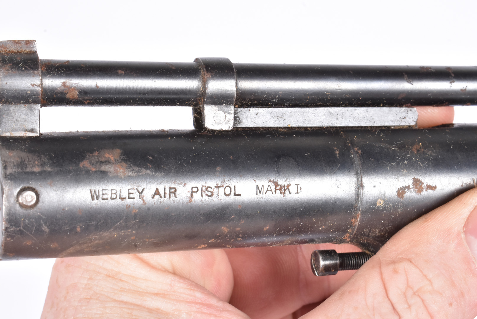 A Webley Air Pistol Mark I, serial 12247, Patent219872, complete in original box - Image 4 of 4