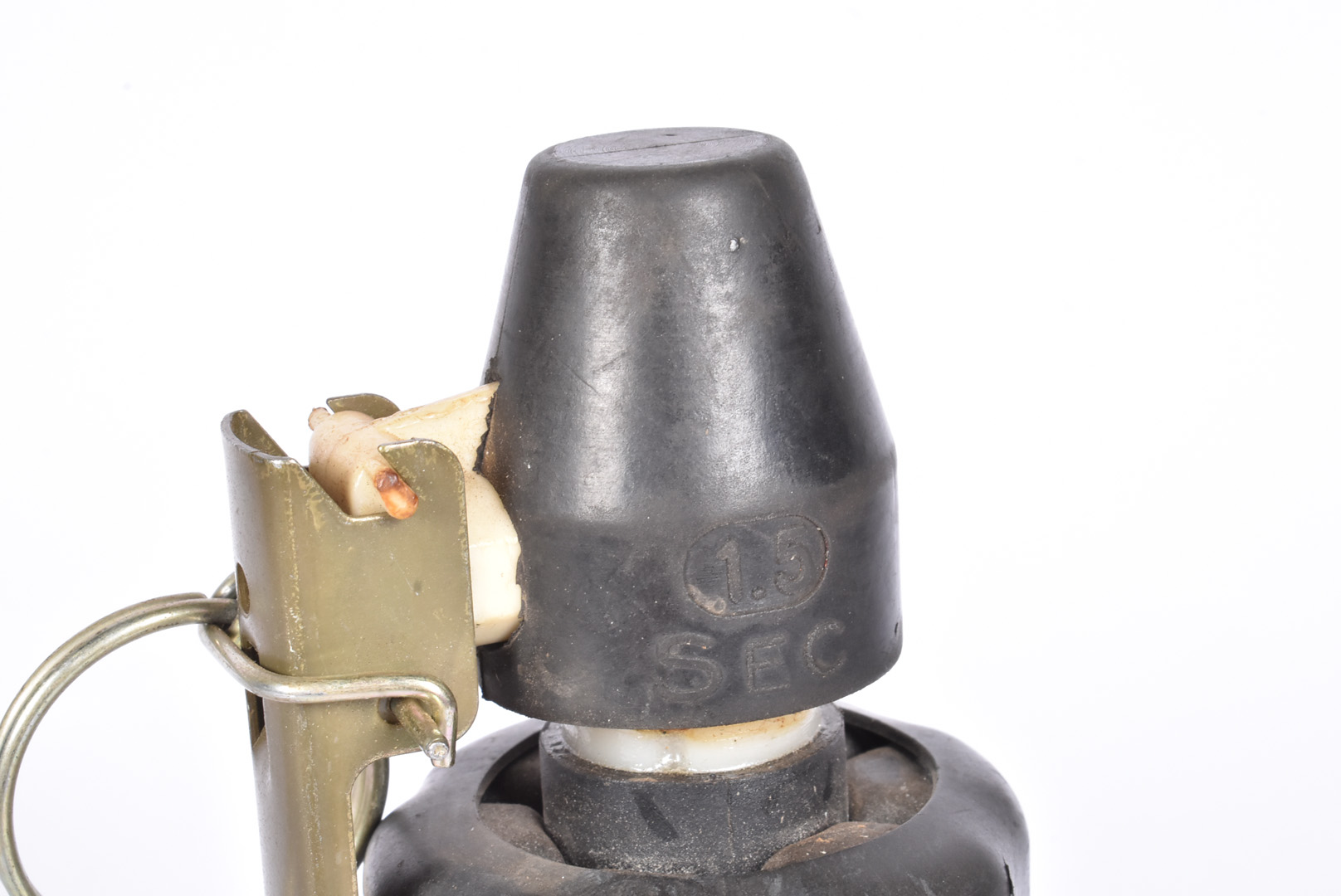 An inert French Anti-Riot grenade, marked SAPL Lot N JU-06-09 to the black rubber body, this holding - Image 4 of 4