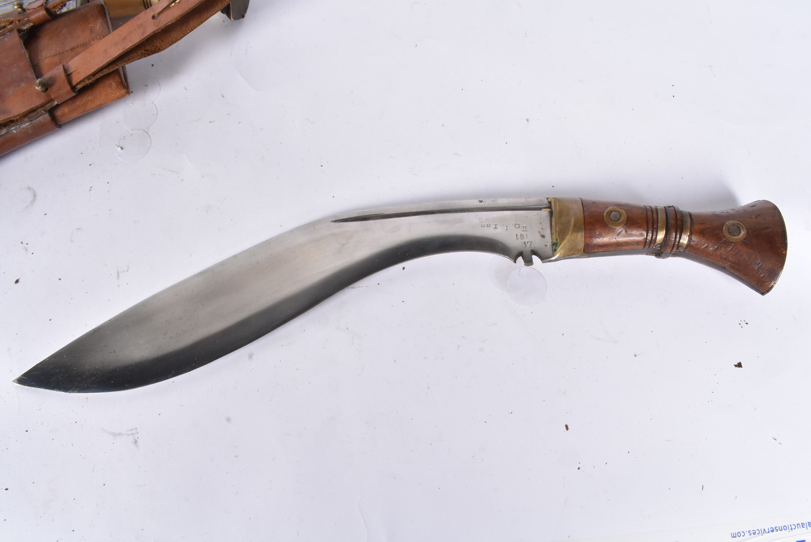 A WWII issue Kukri, dated 37, also with other markings, together with a bone handled Kukri, both - Image 3 of 6